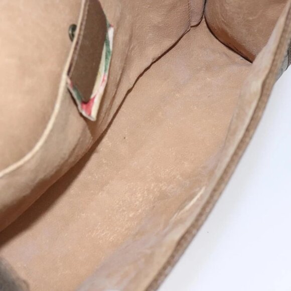 GUCCI GG Supreme Web Sherry Line Clutch Bag PVC Beige Gold - Picture 13 of 16